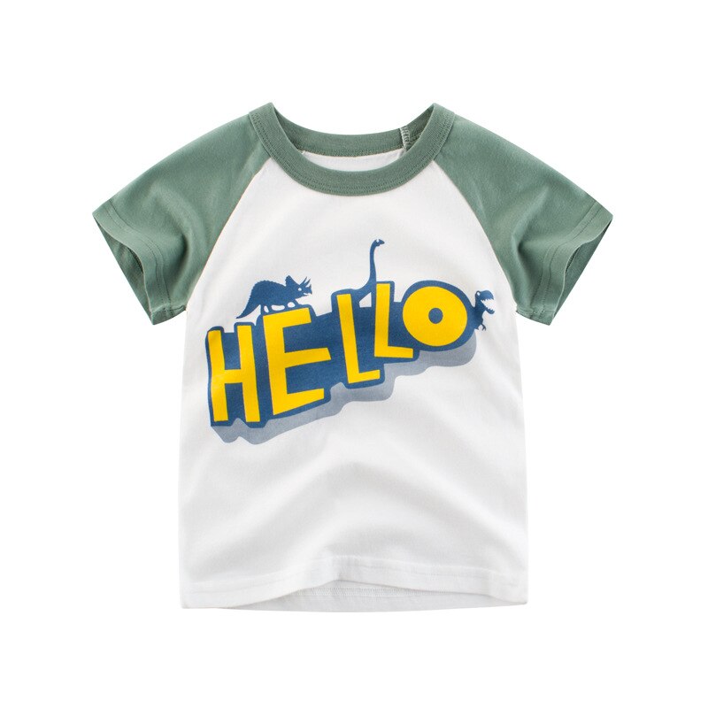 Baby meisjes jongens t-shirts korte mouwen trui letter print casual tops 1-10y: Wit / 10t