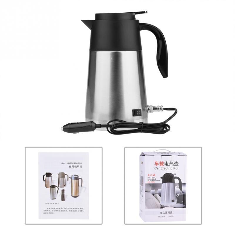 1300 Ml Rvs Elektrische Waterkokers Auto Thee Koffie Pot Keuken Waterkoker Verwarming Ketel 12/24V