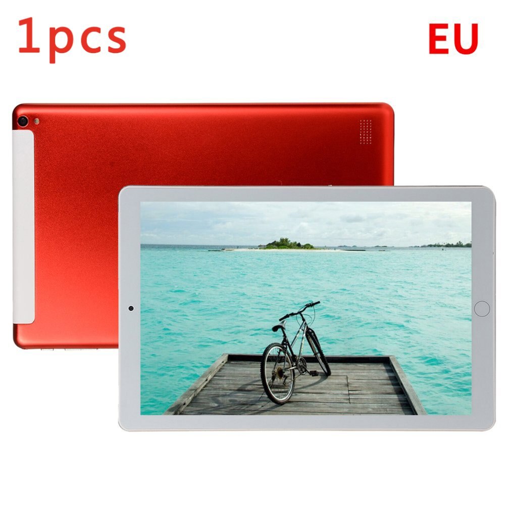 10.1 Inch Android Tablets Pc 3G Core 6Gb+64Gb Mobile Sim Card Phone Call Lcd Display Computer Tablet Pc: EU red