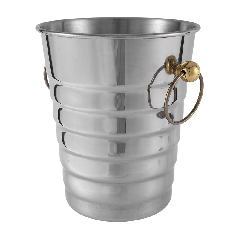 5L Stainless Steel Thick Threaded Ice Bucket Bar Champagne Cooler