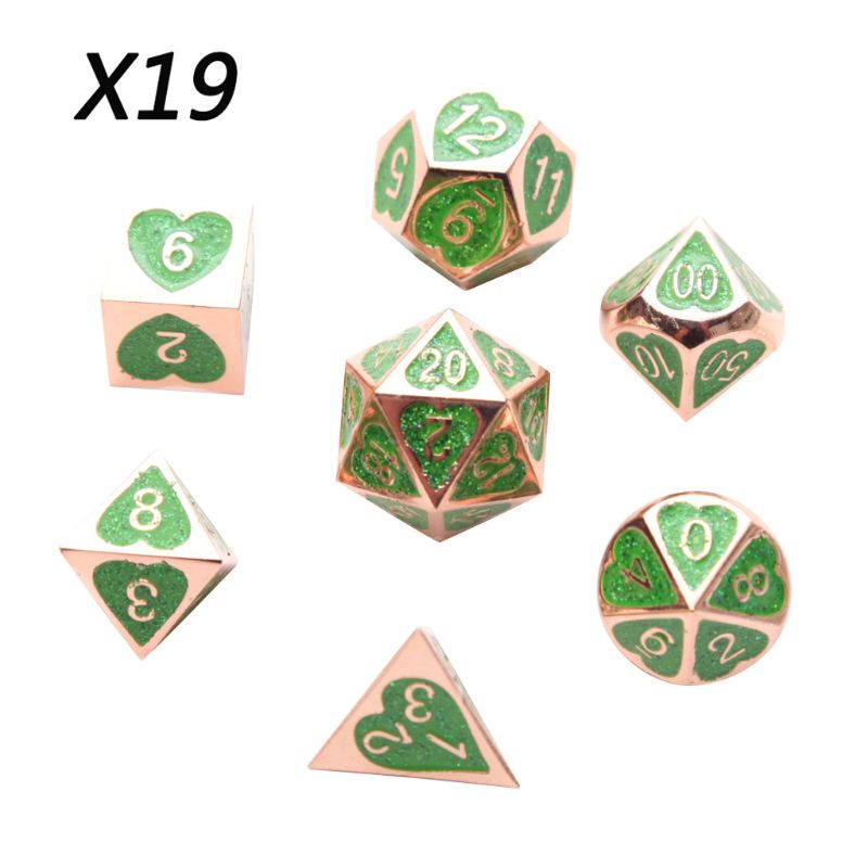 Metal Dice Set Dnd Board Game 7 Pcs Polyhedrale Dobbelstenen Voor Rpg Rol Playing Game Y98F: Type 19