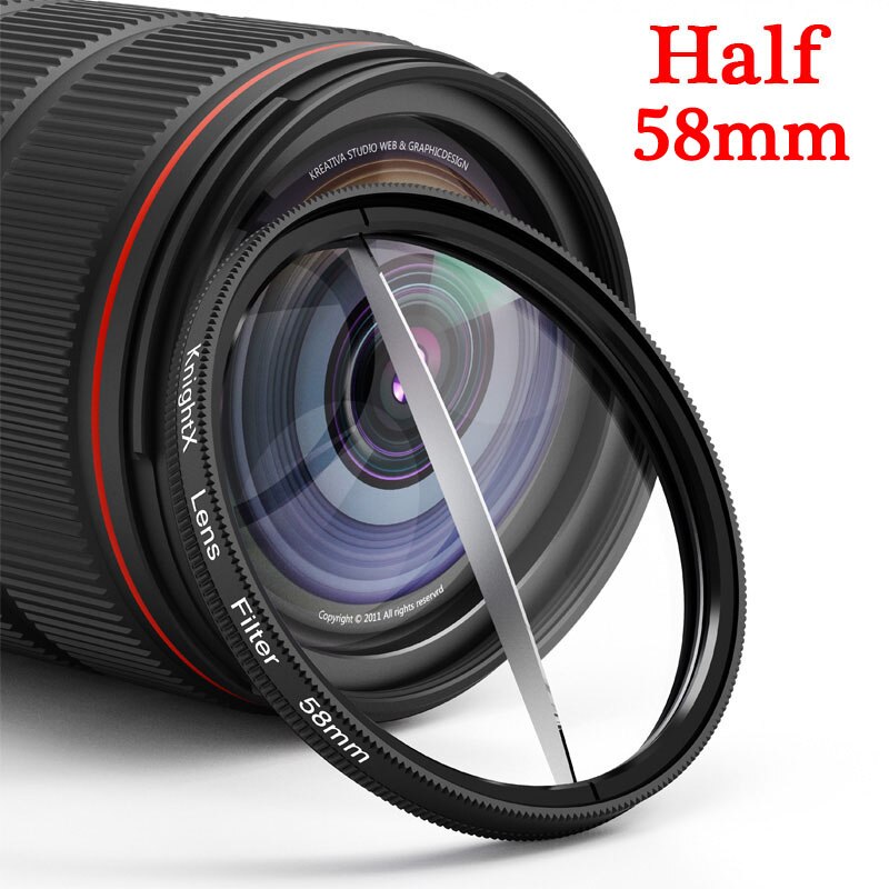 KnightX-filtro de prisma de 58mm, 52mm, 77mm, giratorio cambiable, CPL, ND, Media FX, dioptrías divididas, accesorios de fotografía de efectos especiales: 58mm Half