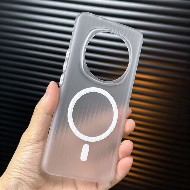 Magnetische Case Voor Honor Magic 6 Pro 5 5Pro Case MagSafe Matte Transparante Bagage Streep Cover Voor Magic 5 6Pro 5G Hard Shell: duidelijke / For Honor Magic 5Pro