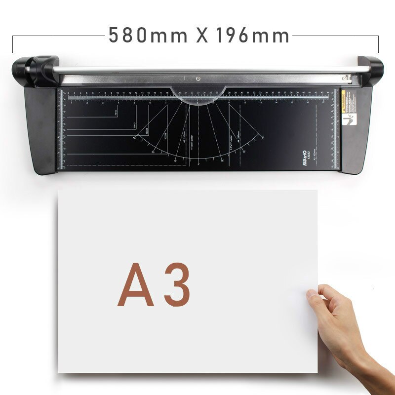 Bærbar legering  a4 a3 præcision papirskærer fototrimmere diy scrapbog skæreværktøj skæremåtte hjemmekontorartikler: A3