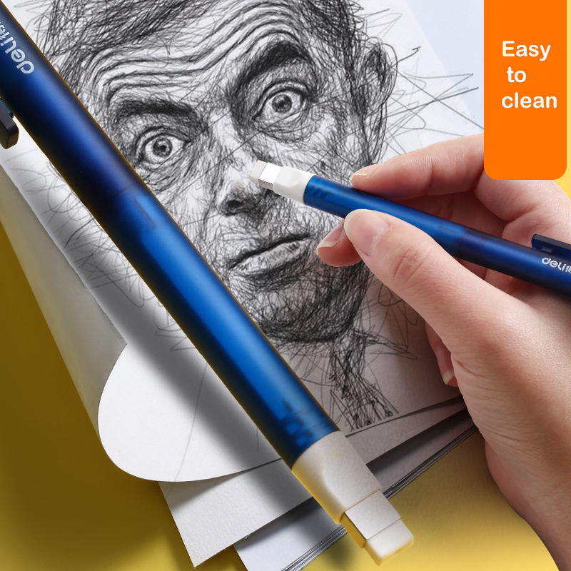 Retractable Pencil Eraser Press Eraser Rubber Student Supplies Writing School Stationery for Kids Student Drawing