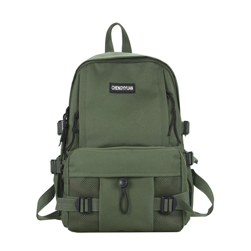 Mode Nylon Rugzak Eenvoudige Dames Rugzakken Leisure Grote Capaciteit Student Schooltas: Green