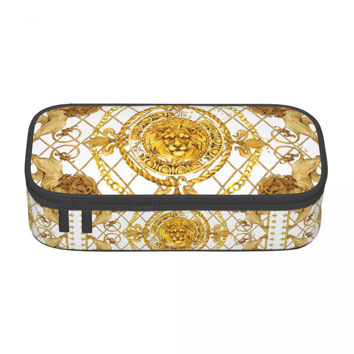 Custom Luxury European Baroque Art Pencil Cases for Girl Boy Large Storage Pen Box Bag Stationery: Chocolate