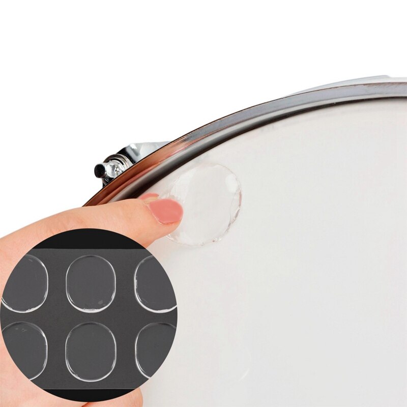 Amortisseur de batterie de caisse claire, 12 pièces, tampons de Gel, silencieux, accessoires de Percussion (Transparent)