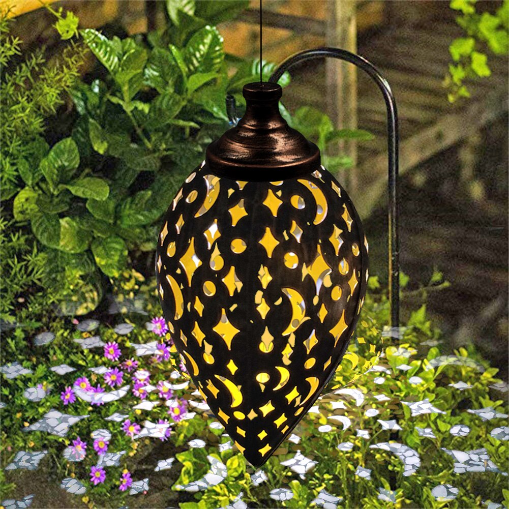 Waterproof Solar Garden Light LED Lantern Hanging Outdoor Solar Lamp Olive Shape Sensitive Sensor Control Solar Powered lamp