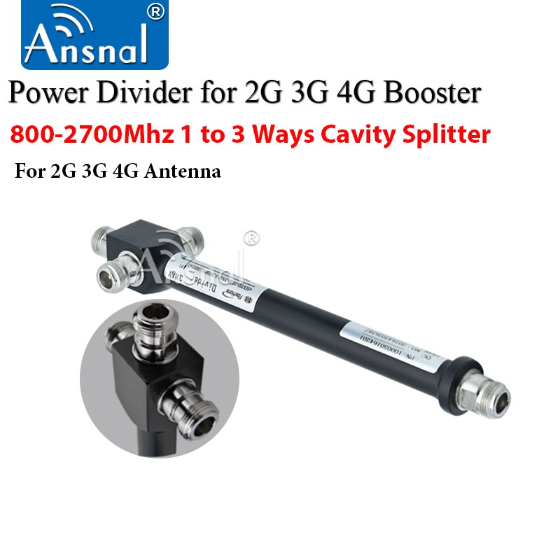 800-2700mhz 1 a 2 maneiras/1 a 3 maneiras n divisor fêmea da cavidade do divisor de energia para 2g 3g 4g repetidor do impulsionador de sinal gsm 4g celular