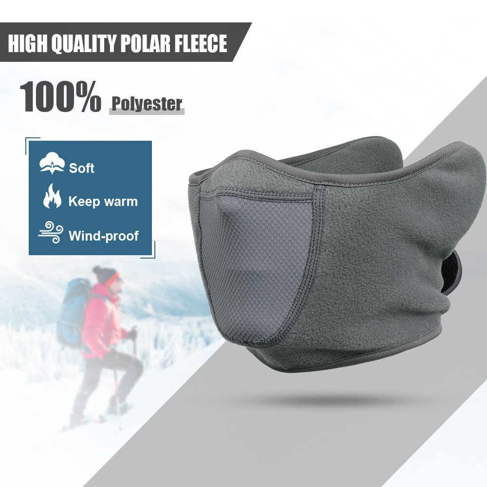 Breathable Motorcycle Half Face Mask Cover Fleece Motorbike Cycling Bicycle Biker Warm Winter Balaclava Skiing Helmet Hood Men