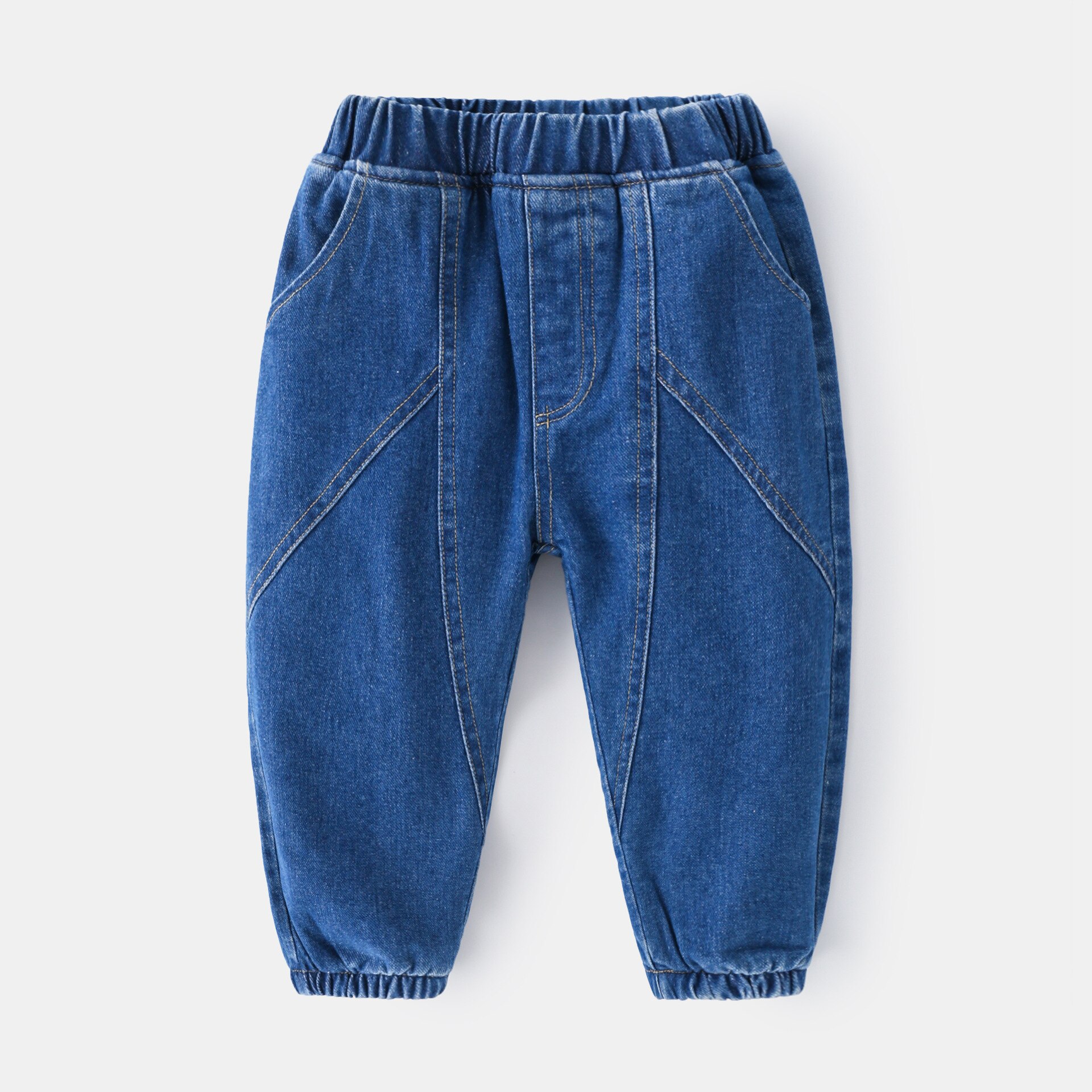 Herbst Winter Plus samt feste farbe Denim hosen für junge Plus dicke und warme Baby jungen Schlauch jungen lässig Schlauch freundlicher Schlauch: Blau / 2-3T 100