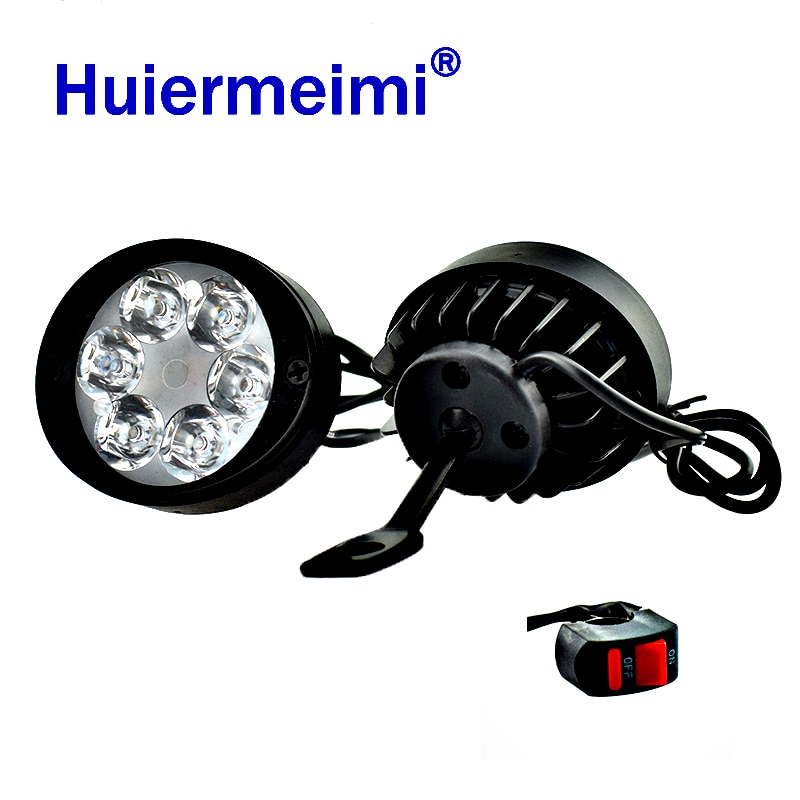 1 paar Motorcycle Spotlight LED Koplamp LED12V 24W Moto Zijspiegel Verlichting Motor Rijden Koplamp 6000K Head Spot werk Lamp