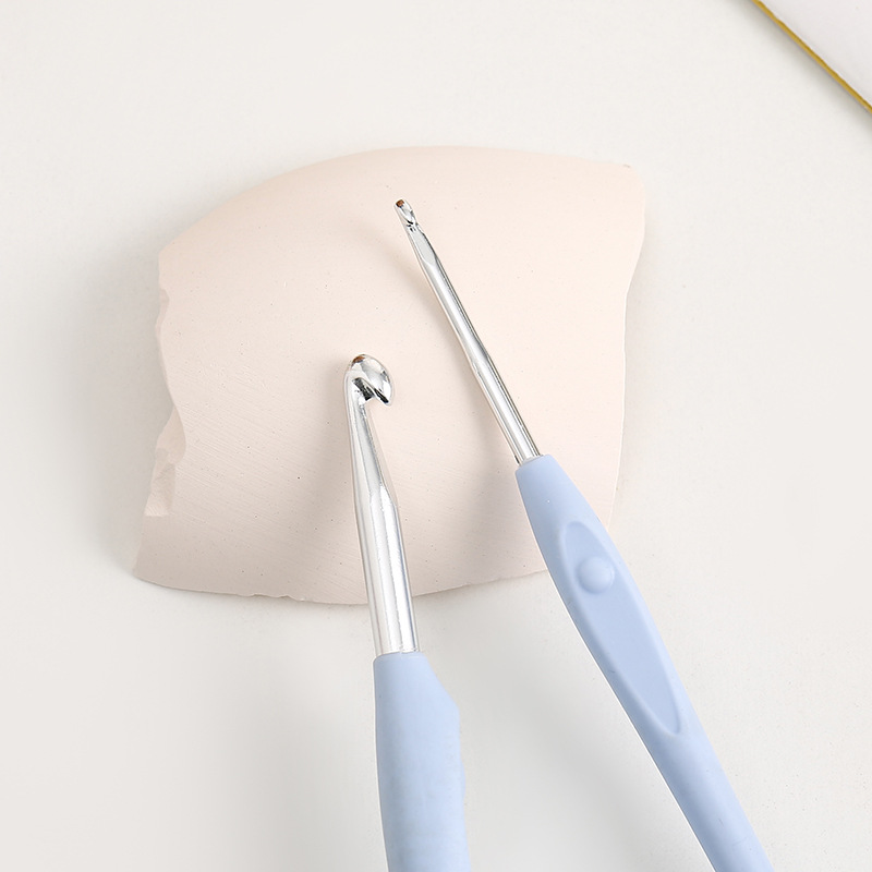 Gancho de ganchillo de 1,5 MM-6MM, ganchos de aluminio ergonómicos con mango suave con 10 tamaños para manualidades DIY, suministros de ganchillo para tejer