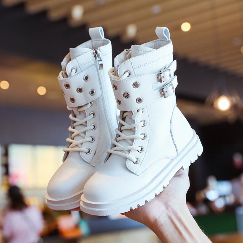 Chaussures en cuir pour enfants, bottes courtes pour garçons et filles, souples, confortables et antidérapantes, à la , automne et hiver,