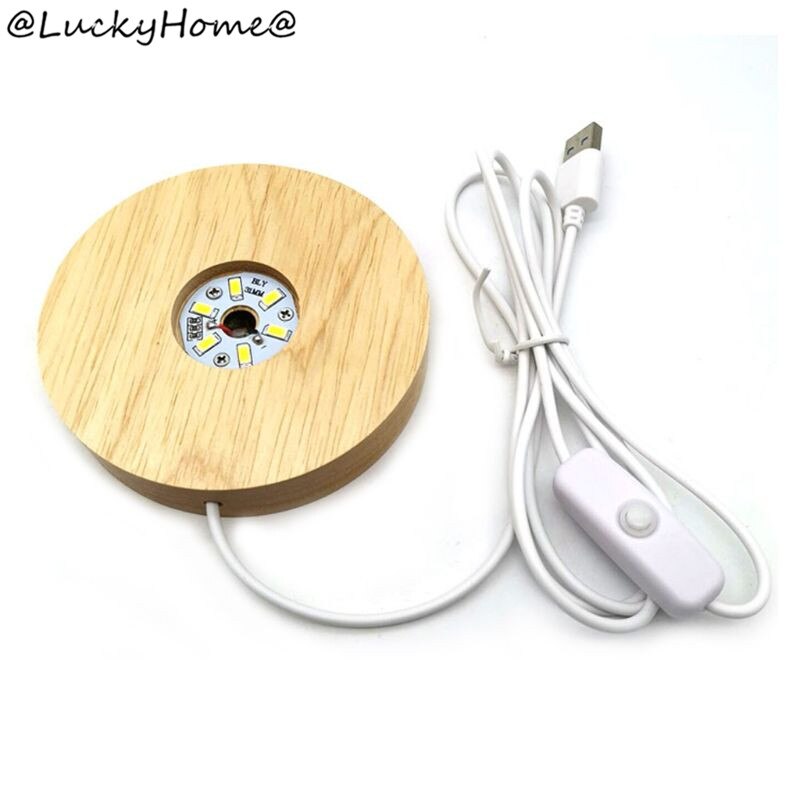 Håndlavet harpiks kunst træ ledet lys dispaly base krystalglas harpiks kunst ornament træ natbelyst base stativ håndværk: C