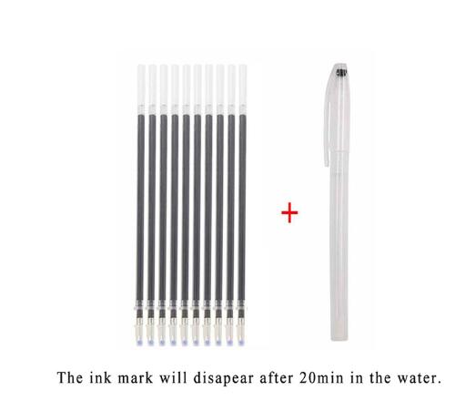 1Set Fabric Markers Pencil Fade Out for Drawing Lines Disappearing Marker Pens PP Multi Purpose DIY Craft Sewing Accessories: black water vanish