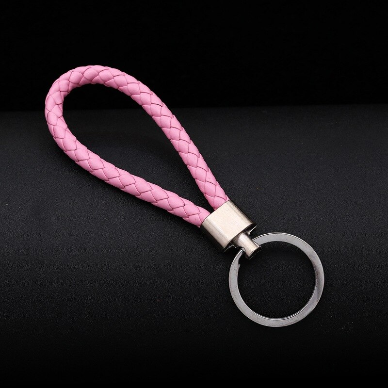 Geweven Lederen Touw Auto Sleutelhanger Sleutelhanger Hanger Kunsten En Ambachten Touw Sleutelhanger: Roze