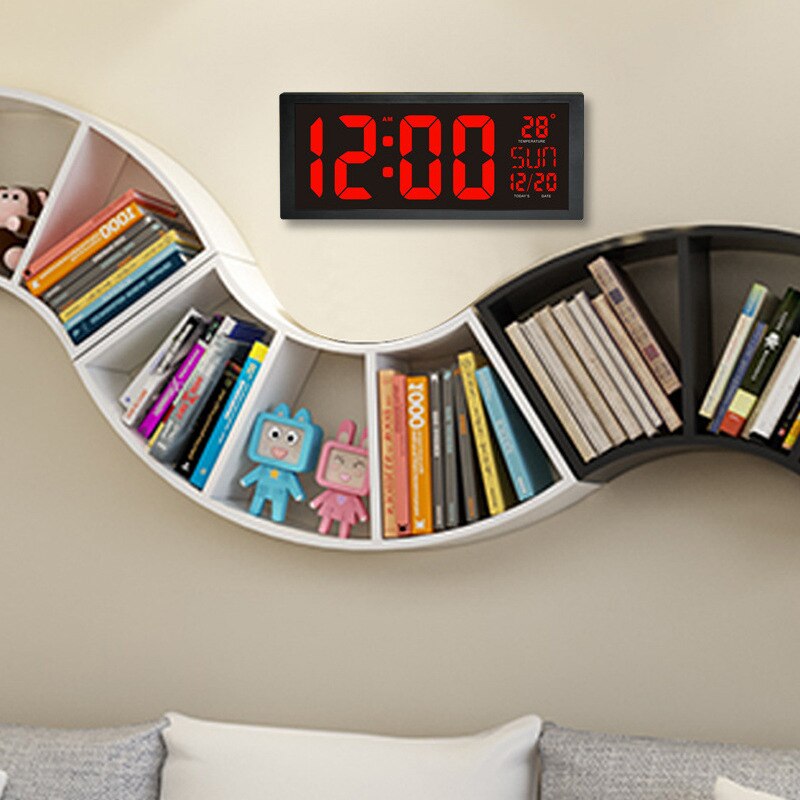 Large Screen Big Electronic Wall Clock Desktop Led Digital Calendar Clock Thermometer Daylight Saving For Kitchen Clock Mural Eu