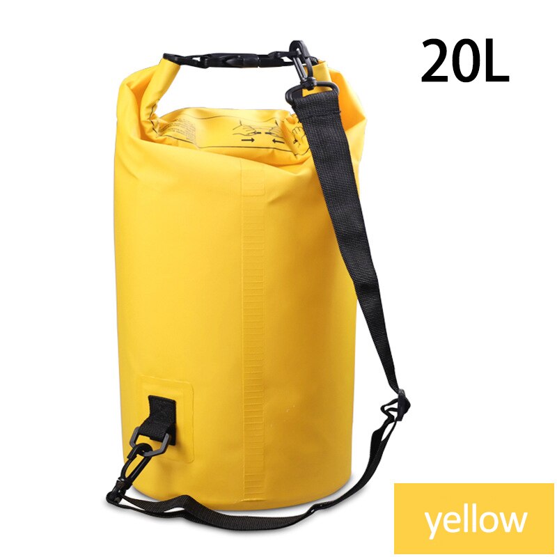 2L-20L Waterproof Dry Bag Pack Sack Swimming Rafting Kayaking River Trekking Floating Sailing Canoing Boating Water Resistance: 20L  Yellow