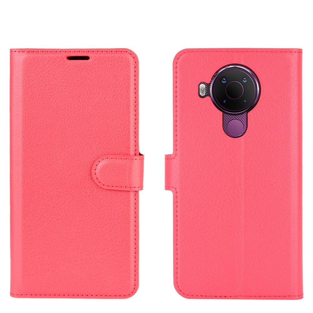 Funda de teléfono de lujo para Nokia 5,4, carcasa protectora de cuero PU con soporte para tarjeta, con tapa y soporte, para Nokia 5,4 de 6,39 pulgadas: Rojo