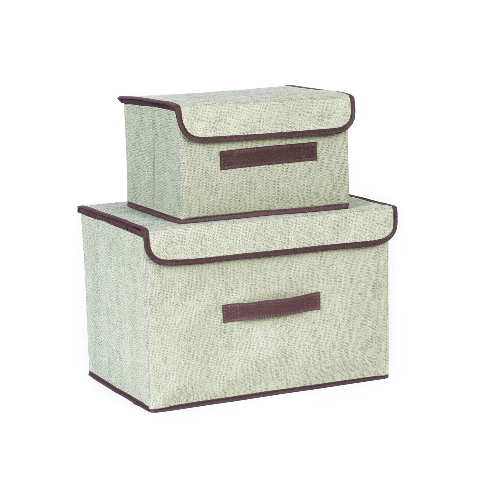 Non-Woven Storage Box with Lid Foldable Multi-purpose Storage Container Practical Organizer for Home Study Bedroom: Light Green