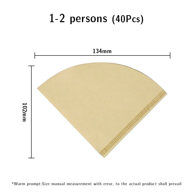 Papel de filtro de café en forma de V, 60 soportes de un solo uso, filtros cónicos, fibras de bambú naturales, 100 Uds. Para elaboración de café Barista: Caqui oscuro
