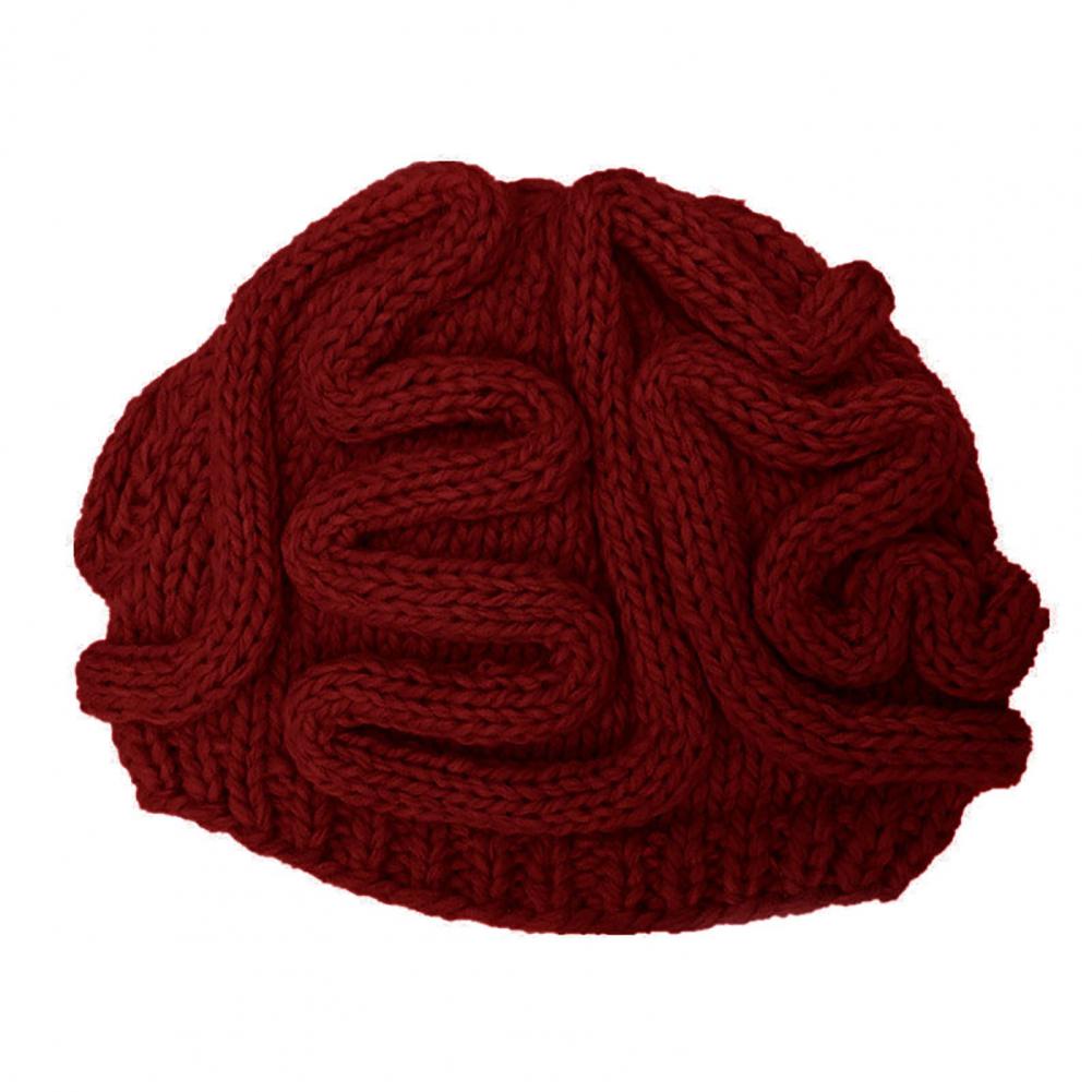 Mutsen Hoeden Spoof Horror Hersenen Gebreide Hoed Grappige Warm Cap Party Hoofddeksels Fotografie Props Caps Hoofddeksels Voor Party 14 Kleuren: Wine Red