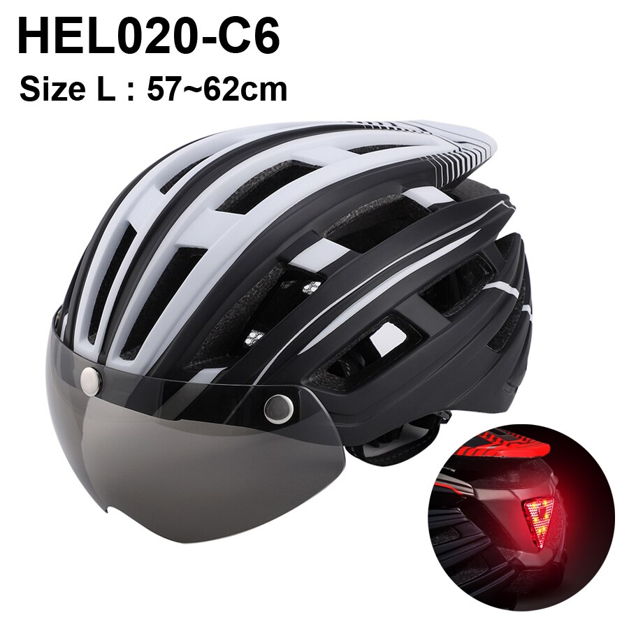 Electric Scooter Helmet With LED Rear Light Adult Cycling Helmet For MTB Road Bike Bicycle Ski Downhill Skateboard Night Riding: HEL020 C6