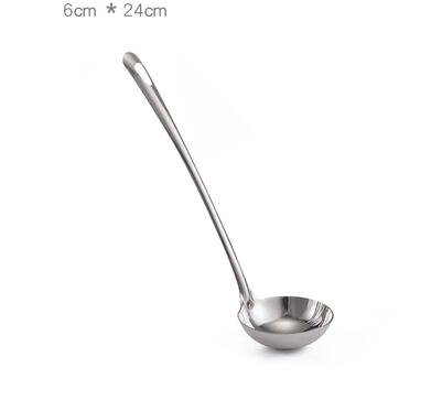 stainless steel Long Handled Rice Soup Cooking Spoons Handmade Kitchen Utensil Ladle Tableware: S