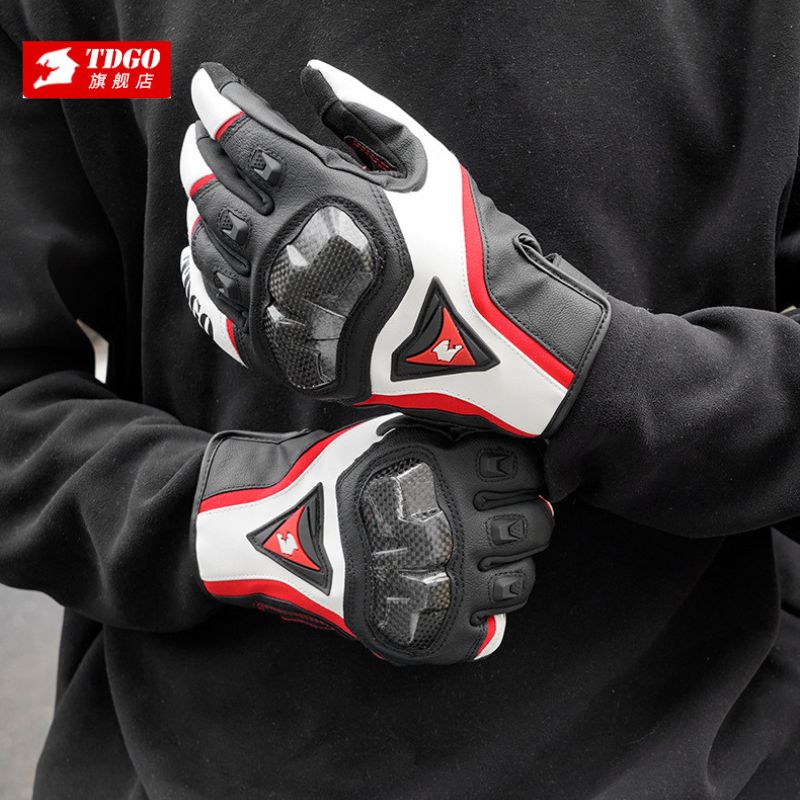 Leichte Sommer-Motorradhandschuhe, Leder, Kohlefaser, Sport-Fahrradhandschuhe, rutschfeste Moto-Cross-Handschuhe für Männer und Frauen