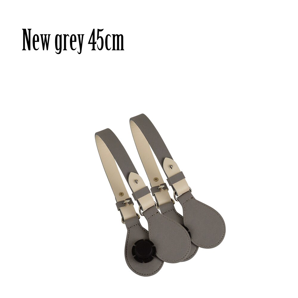 Long Short Flat Handles with end for Obag Faux Leather Lacquer Handle Removable End for O Bag OCHIC: New grey 45cm