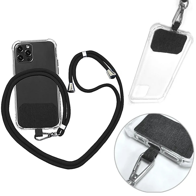 Universal Adjustable Phone Lanyard Anti-lost Lanyard Strap Detachable Neck Cord Safety Tether Keychain Chain Rope Length 150cm