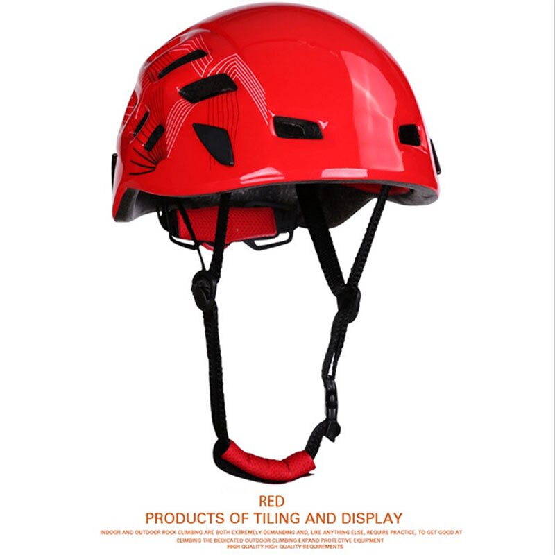 Sports Outdoor Rock Climbing Downhill Helmet Speleology Mountain Rescue Equipment Safety Helmet Caving Work Protective Helmet: Red