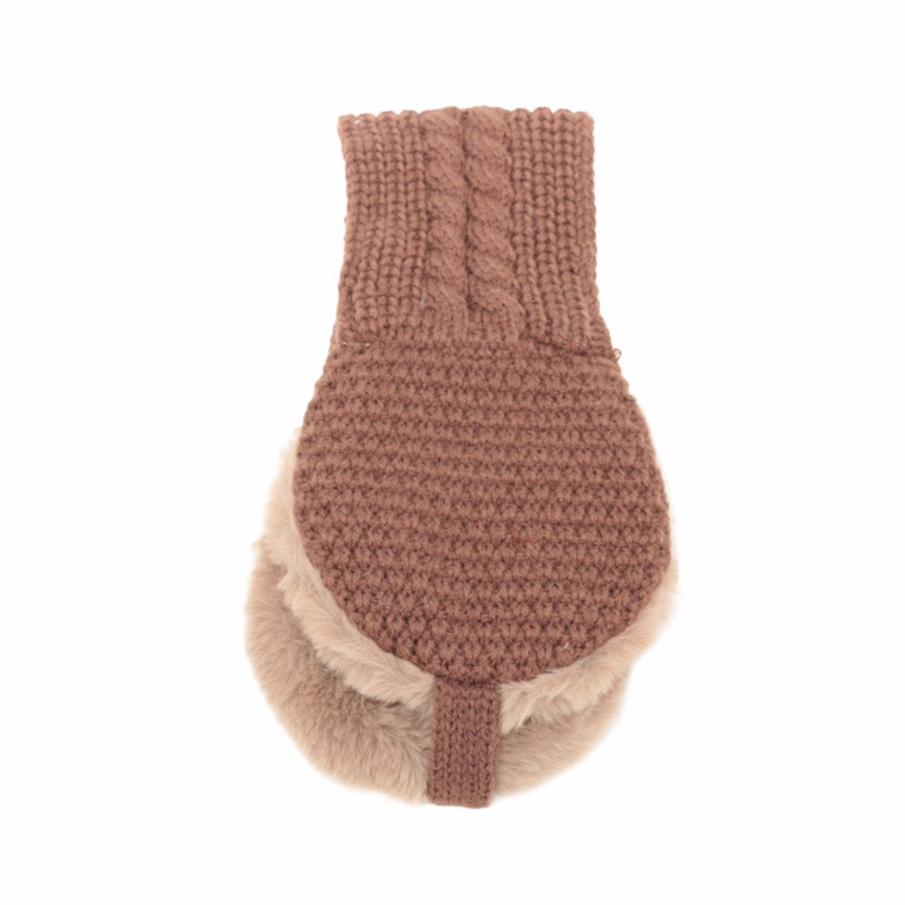 Orejeras de lana de doble uso a la para chicas, cálido tejido para invierno, accesorios para la cabeza: coffee
