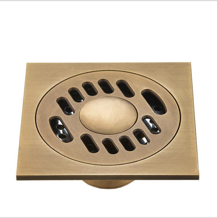 Antiek Messing Gesneden Flower Art Badkamer Accessoire Afvoerputje Afval Grate100mm * 100Mm: 2