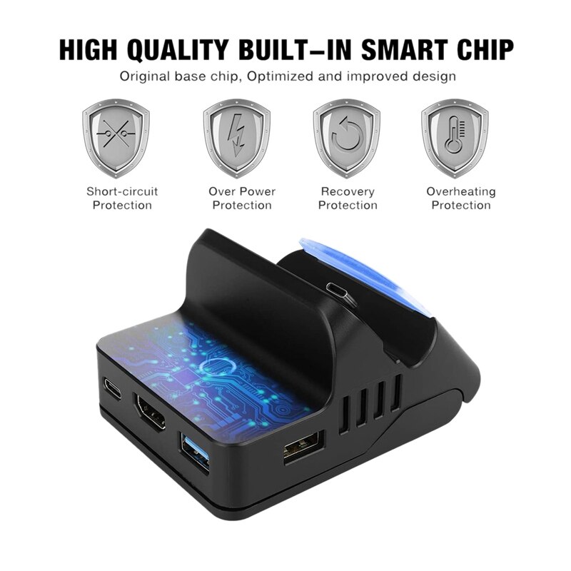 Charge and Play Portable Switch Charging Stand Multi-Angle Tabletop Playstand for Nintendo Switch with USB C Power Input