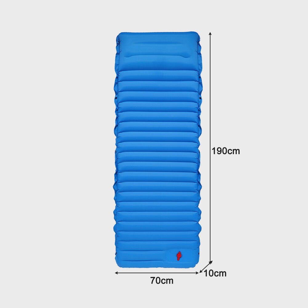 Camping Inflatable Mattress TPU Nylon Folding Camping Sleeping Pad Picnic Blanket Air Mat Tent Sleeping Cushion: Blue green