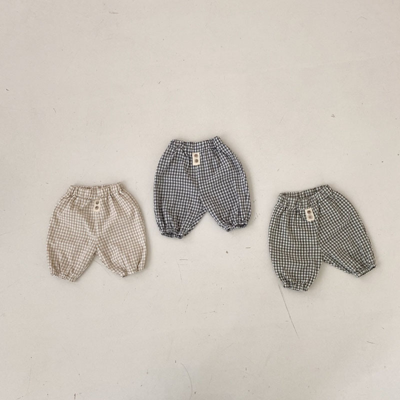 Pantalon ample à carreaux pour bébé, en coton, décontracté, à la , pour fille et garçon, Harem, vêtements pour tout-petits, printemps été 2022