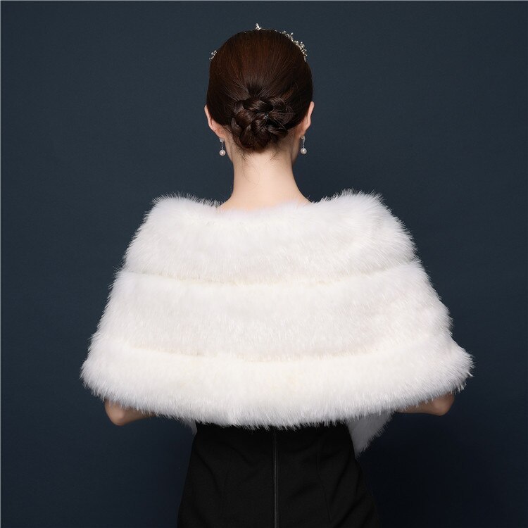 Accessoires de mariage pas cher blanc/fausse fourrure Capes de mariée à manches courtes boléro de mariage/enveloppes/châles