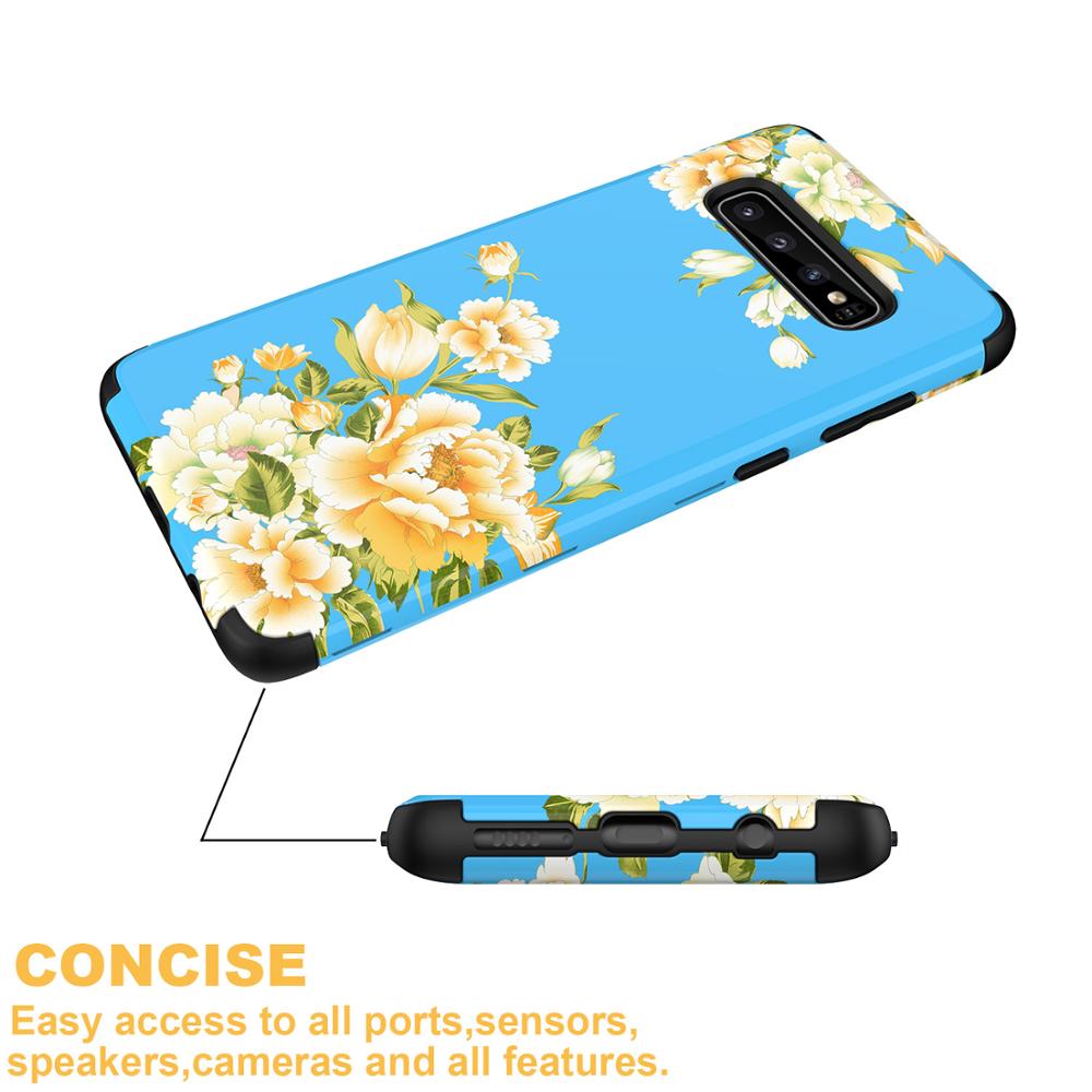 3 in- in-1 telefoonhoesjes voor samsung galaxy  s10 meisjes, dames, bloemenhoesjes, schokbestendige bumpers, glaxay  s 10 bloemenhoesjes, galaxy coque