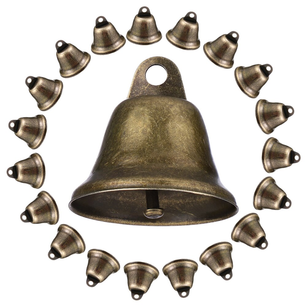 Supvox 20pcs 38mm Copper Bells Metal Hand Bells with Crisp Sound Hanging Bell Pendants for Party Decoration