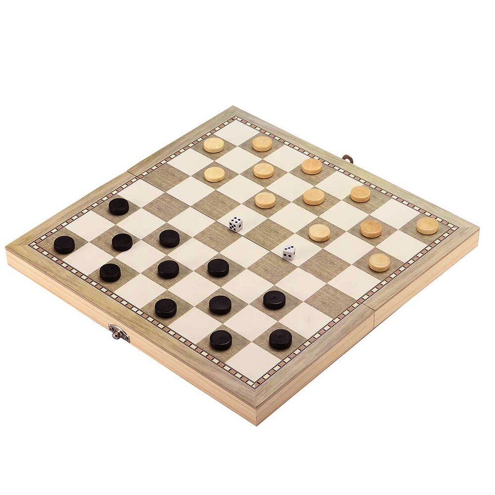 3 in- in-1 reisspelletjes voor kinderen, schaakbordset, draagbaar speelgoed, houten beginners, backgammon, leerzaam, opvouwbaar, entertainment: 3939cm