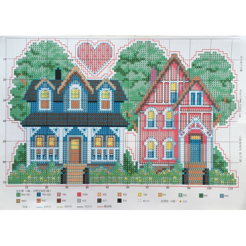Plastic Cross Stitch Home Decoration Landscape Welcome COUNTED CROSS STITCH BANNER KIT 14 Count Embroidery Sets