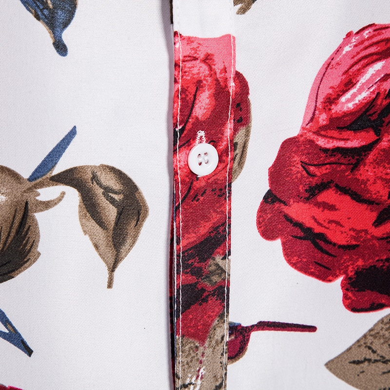 Mænds slim fit blomsterprintede skjorter til mænd kortærmet blomstret skjorte herre basic toppe casual plus size skjorter