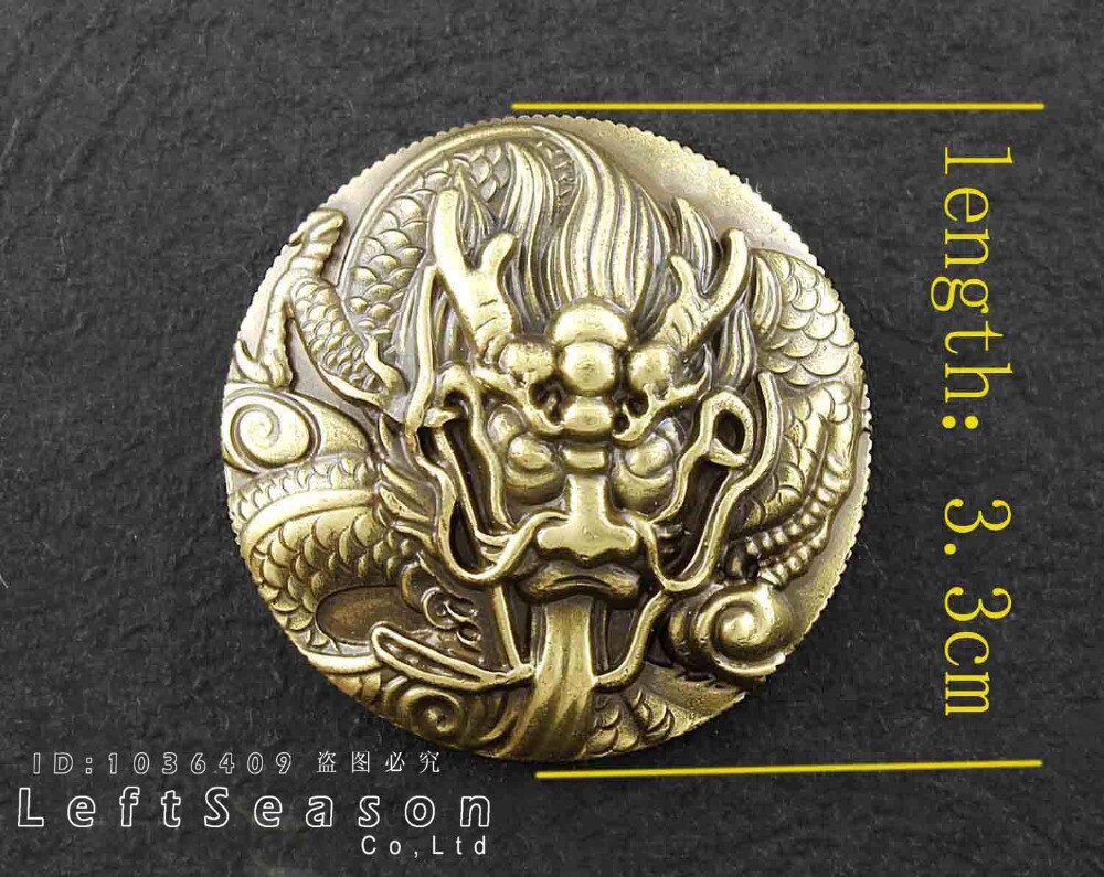 Messing Dragon Concho Knop Portemonnee Biker Trucker Lederen Craft Schroef Terug