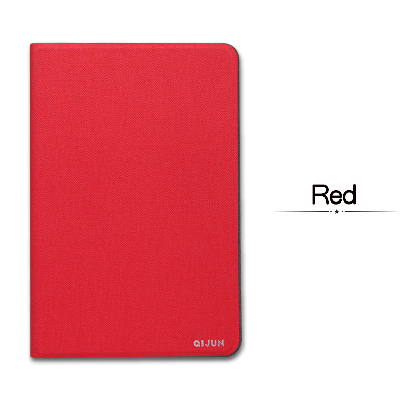 QIJUN For Samsung Galaxy Tab S 8.4 Flip Tablet Cases For Tab S 8.4 SM-T700 T705 T705C Stand Cover Soft Protective Shell: Red