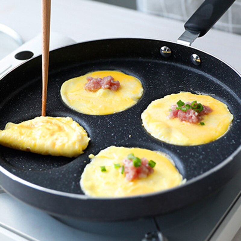 Mini Nonstick Gebakken Pan Vier-Gat Draagbare Voor Pannenkoeken Ontbijt Omelet Keuken HYD88