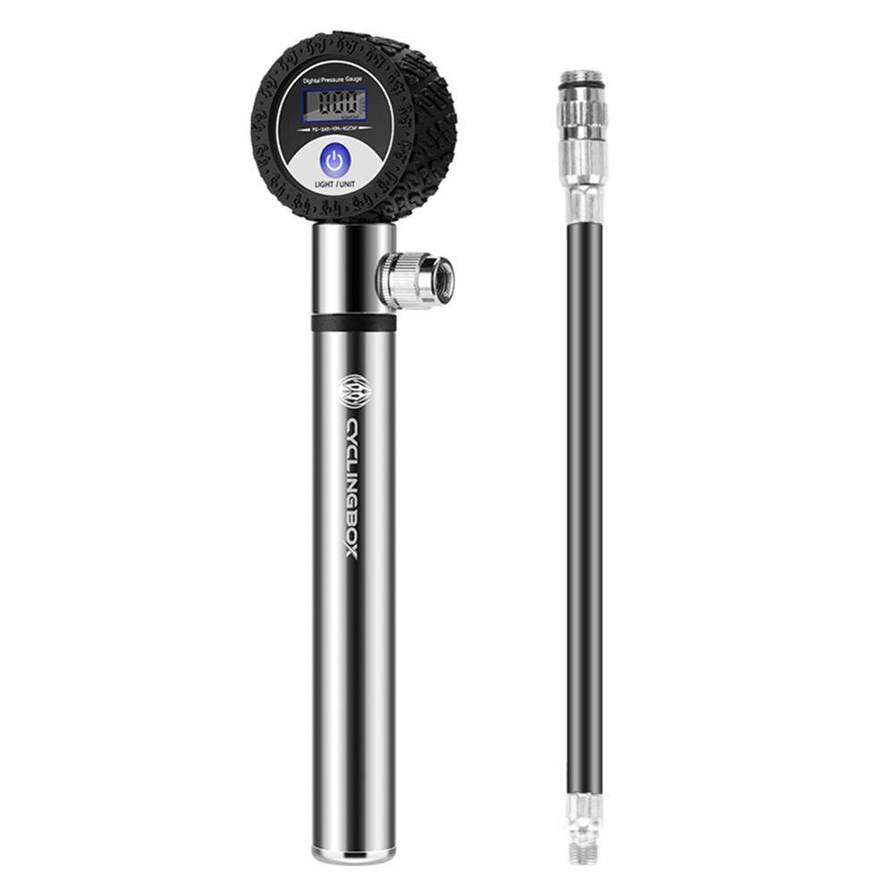 Mini Fahrrad Pumpe Mit 4 Manometer 120 PSI Hand Radfahren Pumpe Presta und Schrader Ball Road MTB Reifen Fahrrad pumpe dopshipping: Silver