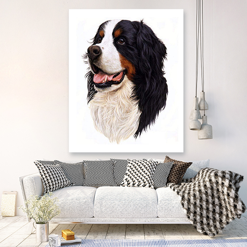 paint by number art painting by numbers Bernese Mountain Dog Shar Pei